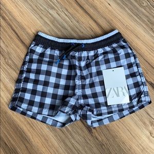 Zara | Toddler Boy | Checkered Swim Trunks